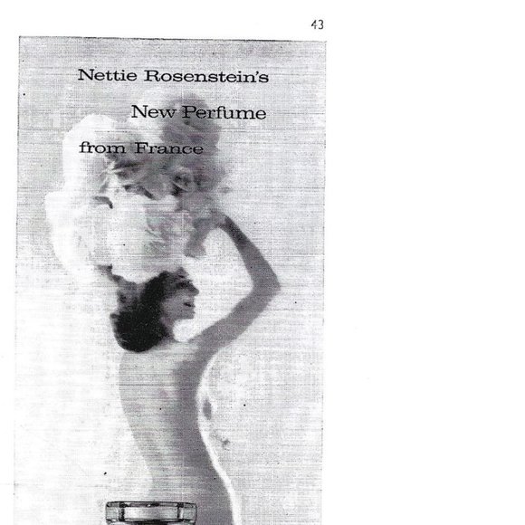 Fleur d elle Perfume from France 1960s Vintage Print Ad 9 x 3 inch Tall - Picture 2 of 4